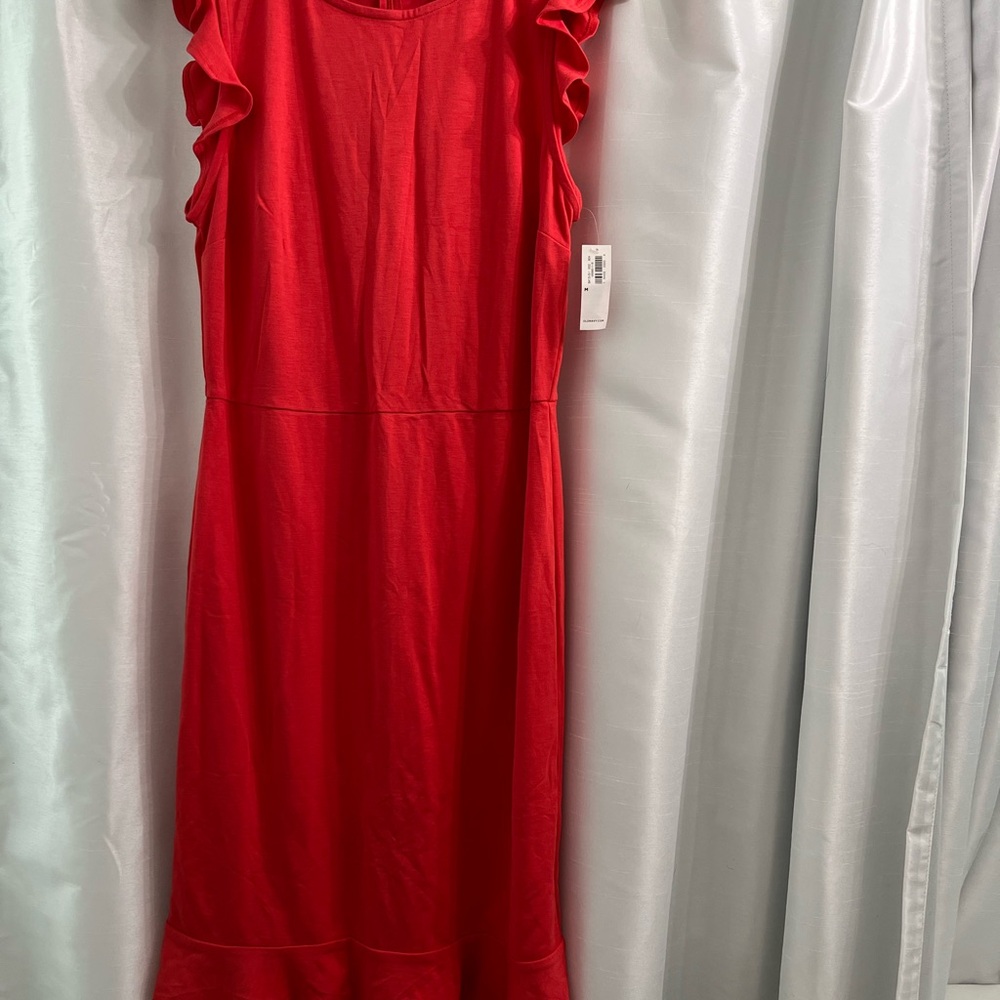 Old Navy Red Ruffle Sleeve Dress